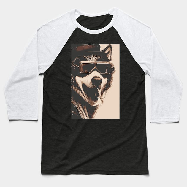 Rock Husky Baseball T-Shirt by aceofspace